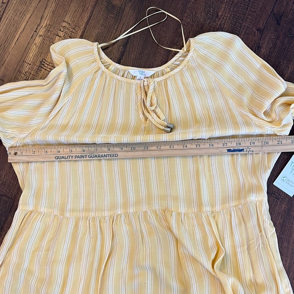 TIME AND TRUE Yellow Woven Peplum long sleeve Blouse/Top Size L (12-14) - Picture 13 of 14